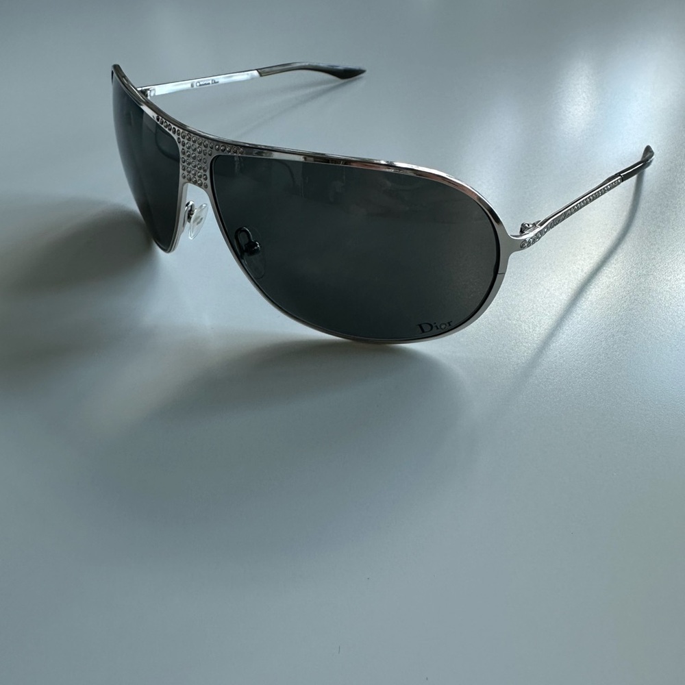 Vintage Hard Dior 1 Silver Sunglasses with Case - Picture 6 of 10